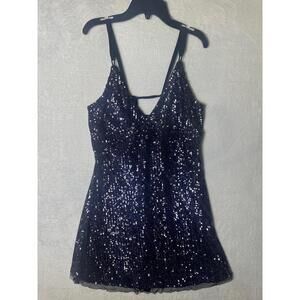 NWT Intimately Free‎ People Blue/Purple Sequin Sleeveless Mini Dress Size M